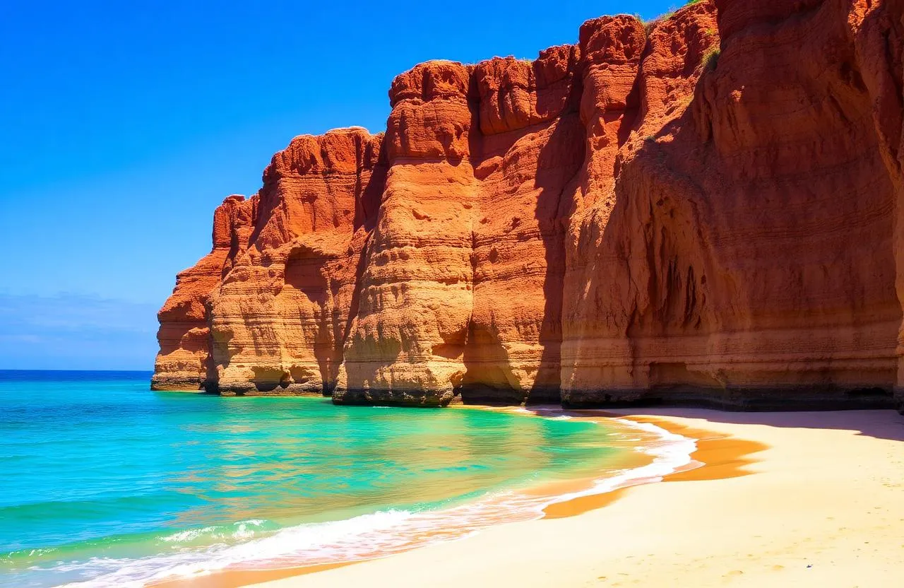 Cliffs and turquoise sea at Praia da Pipa