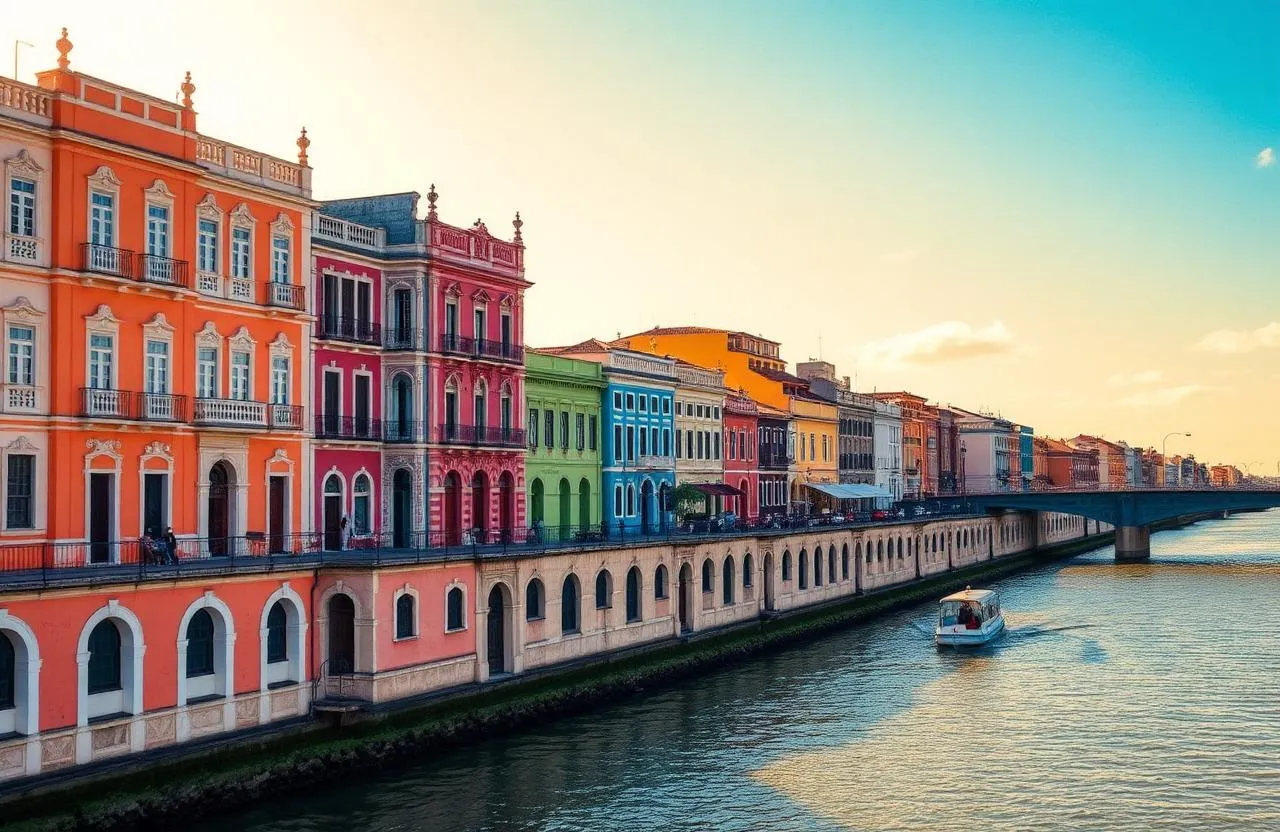Rivers, bridges and colourful buildings of Recife Antigo