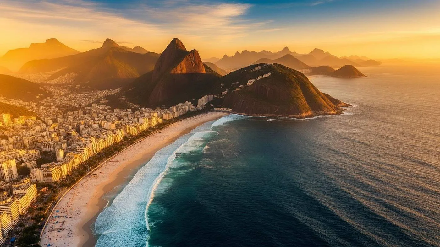Rio de Janeiro coastline and green hills — planning vaccines and health prep for a Brazil trip