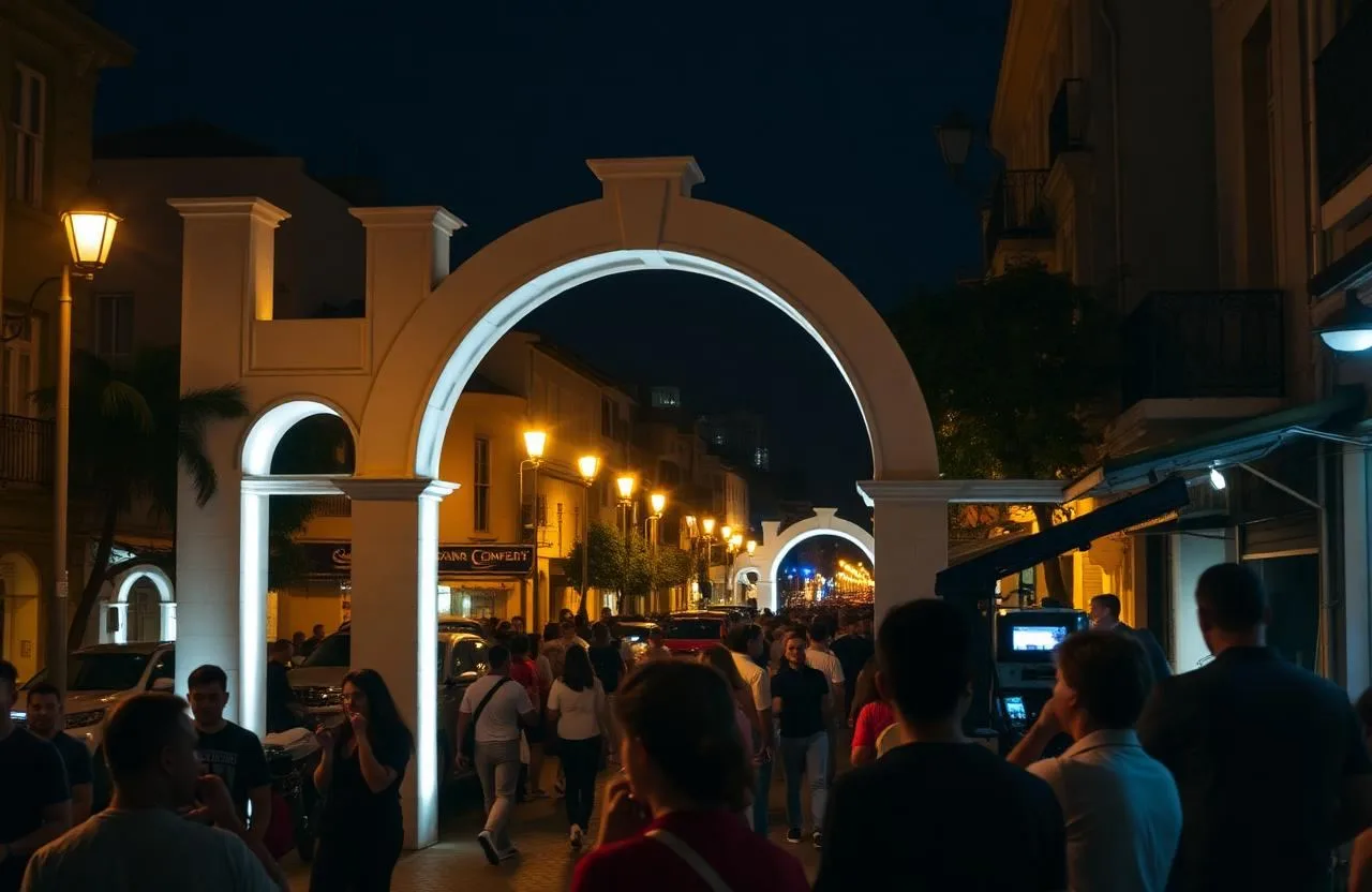 Historic downtown Rio de Janeiro near the Arcos da Lapa and the Metropolitan Cathedral