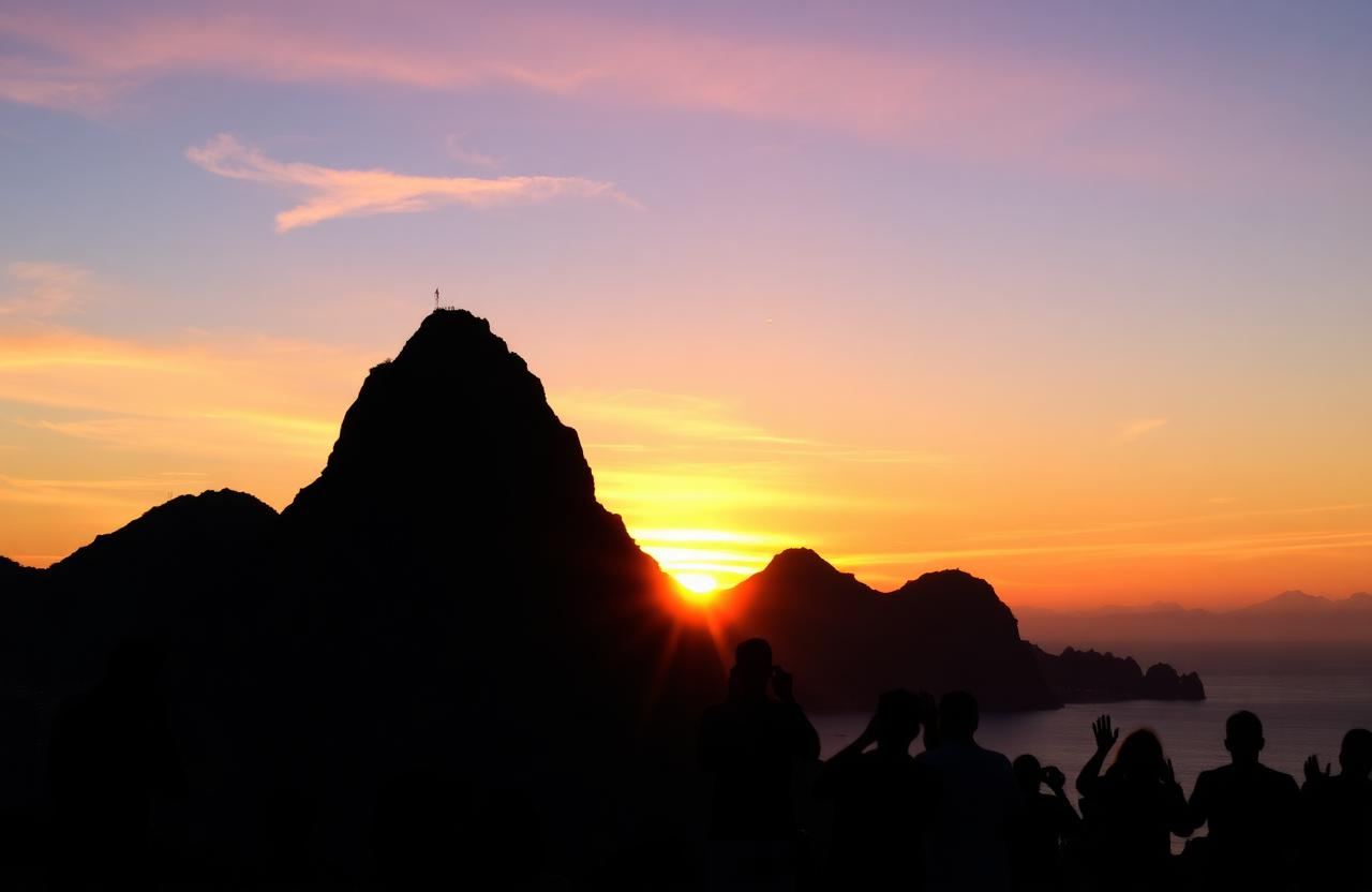Romantic Rio de Janeiro sunset view